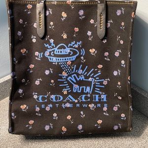 Coach X Keith Haring UFO canvas tote bag.